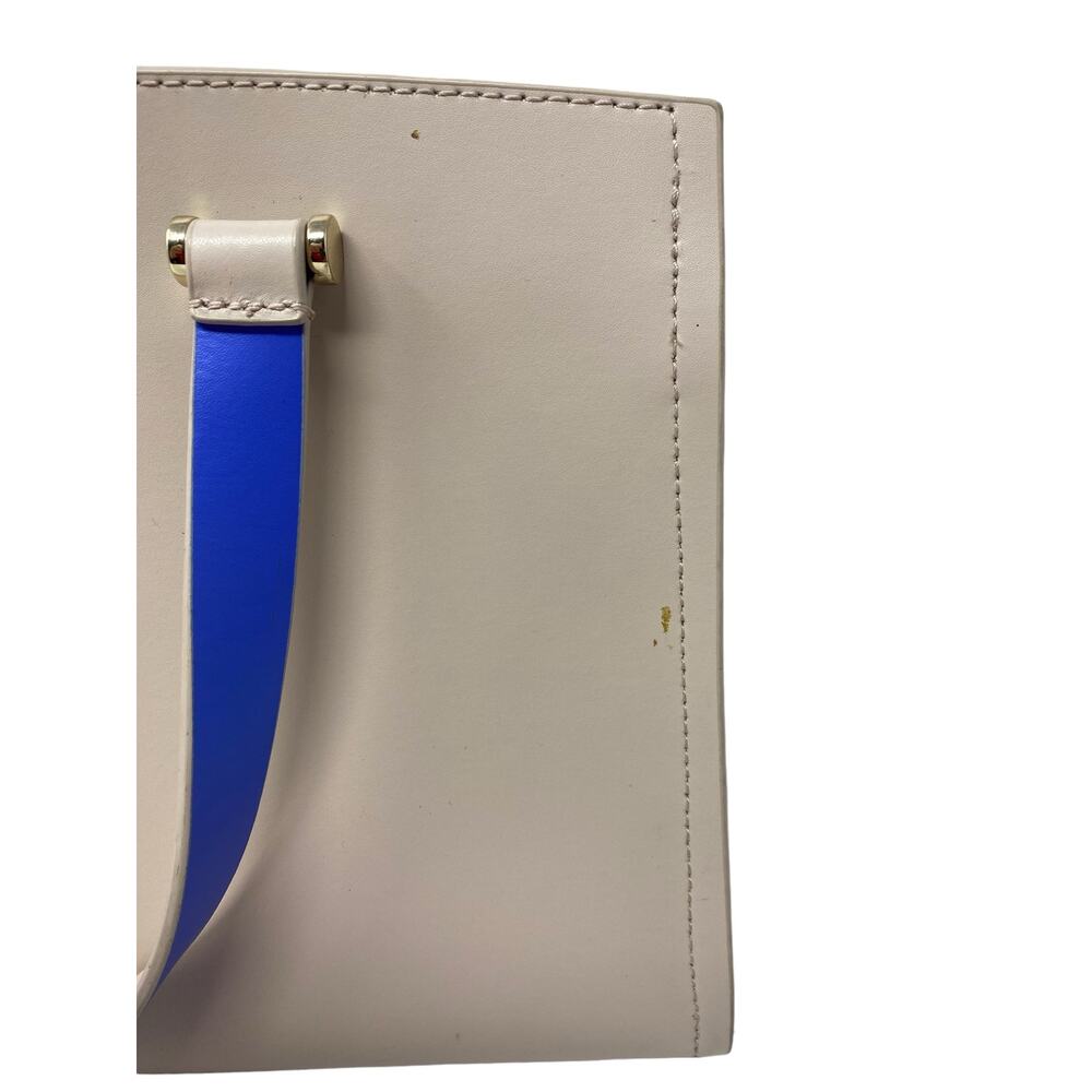 Kate Spade Arbour Hill Kyra Tote Bag Pumice & Adventure Blue Leather Shoulder - Picture 3 of 12